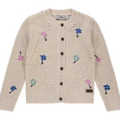 Truien & Vesten|Vesten*Stains & Stories peuter vest lange mouwen bloemen multi Dark Off-White