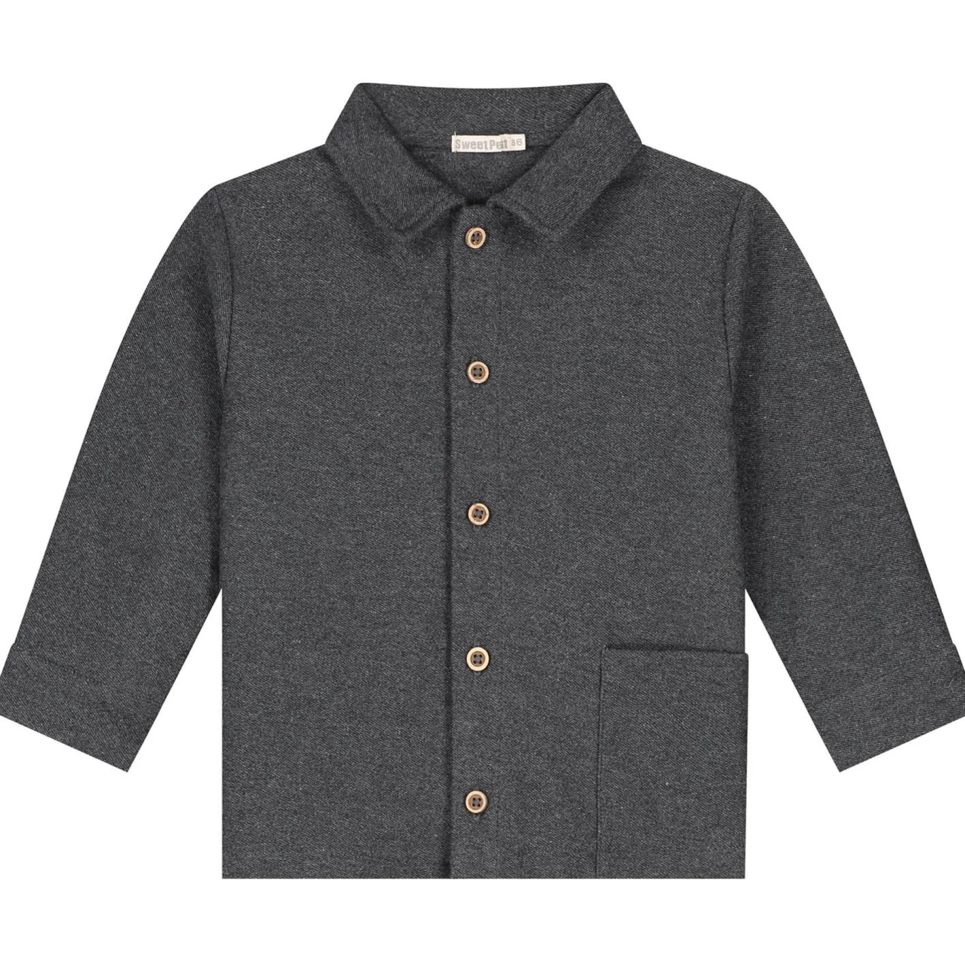 Shirts & Blouses|Shirts & Blouses*Sweet Petit baby blouse Jack lange mouwen effen grijs Anthra Grey Melange