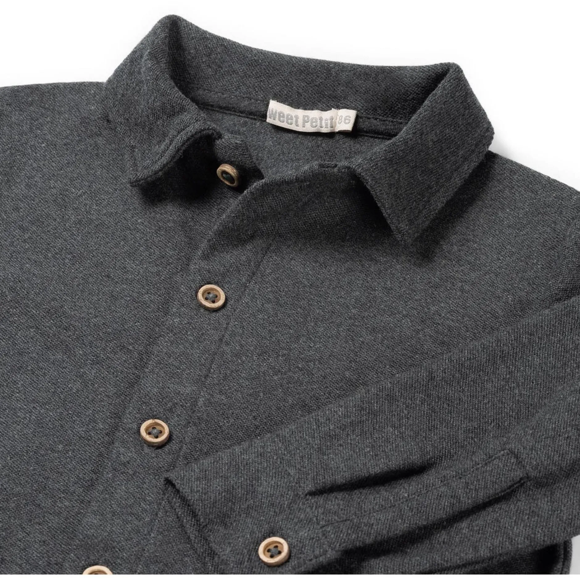 Shirts & Blouses|Shirts & Blouses*Sweet Petit baby blouse Jack lange mouwen effen grijs Anthra Grey Melange