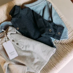Shirts & Blouses|Shirts & Blouses*Sweet Petit baby blouse Jack lange mouwen effen grijs Anthra Grey Melange
