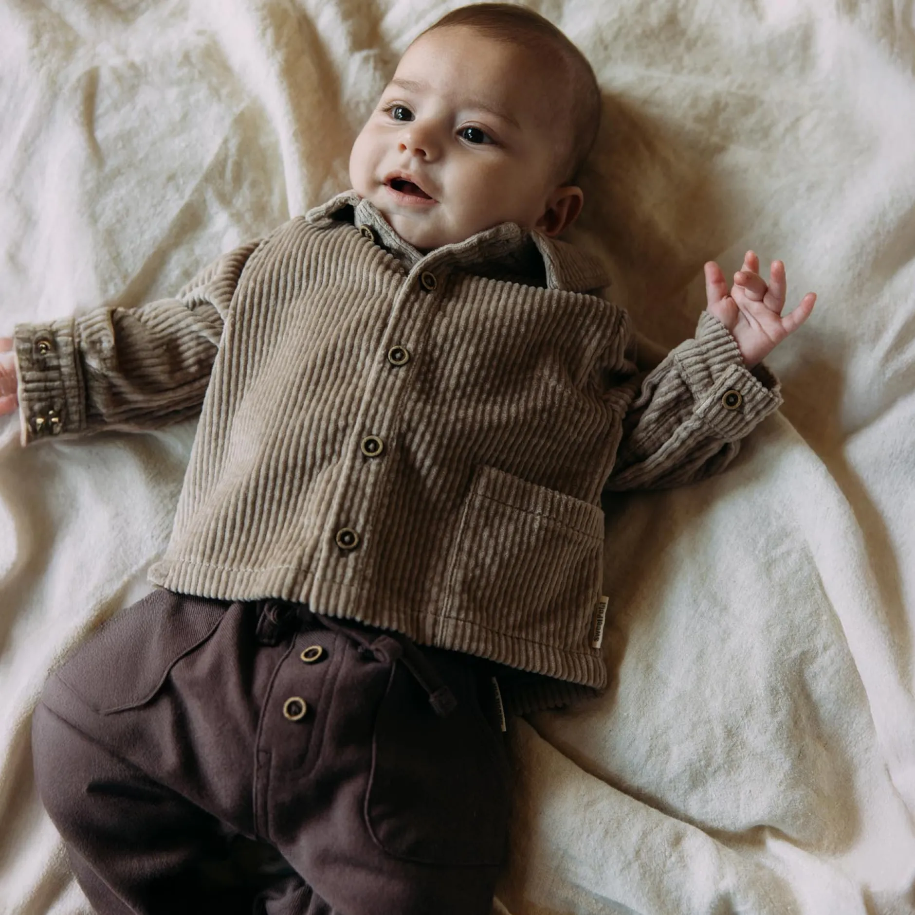 Broeken & Tuinbroeken|Broeken*Sweet Petit baby broek Benja effen bruin Dark Mud Brown