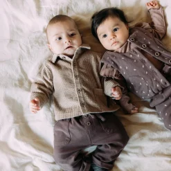 Broeken & Tuinbroeken|Broeken*Sweet Petit baby broek Benja effen bruin Dark Mud Brown