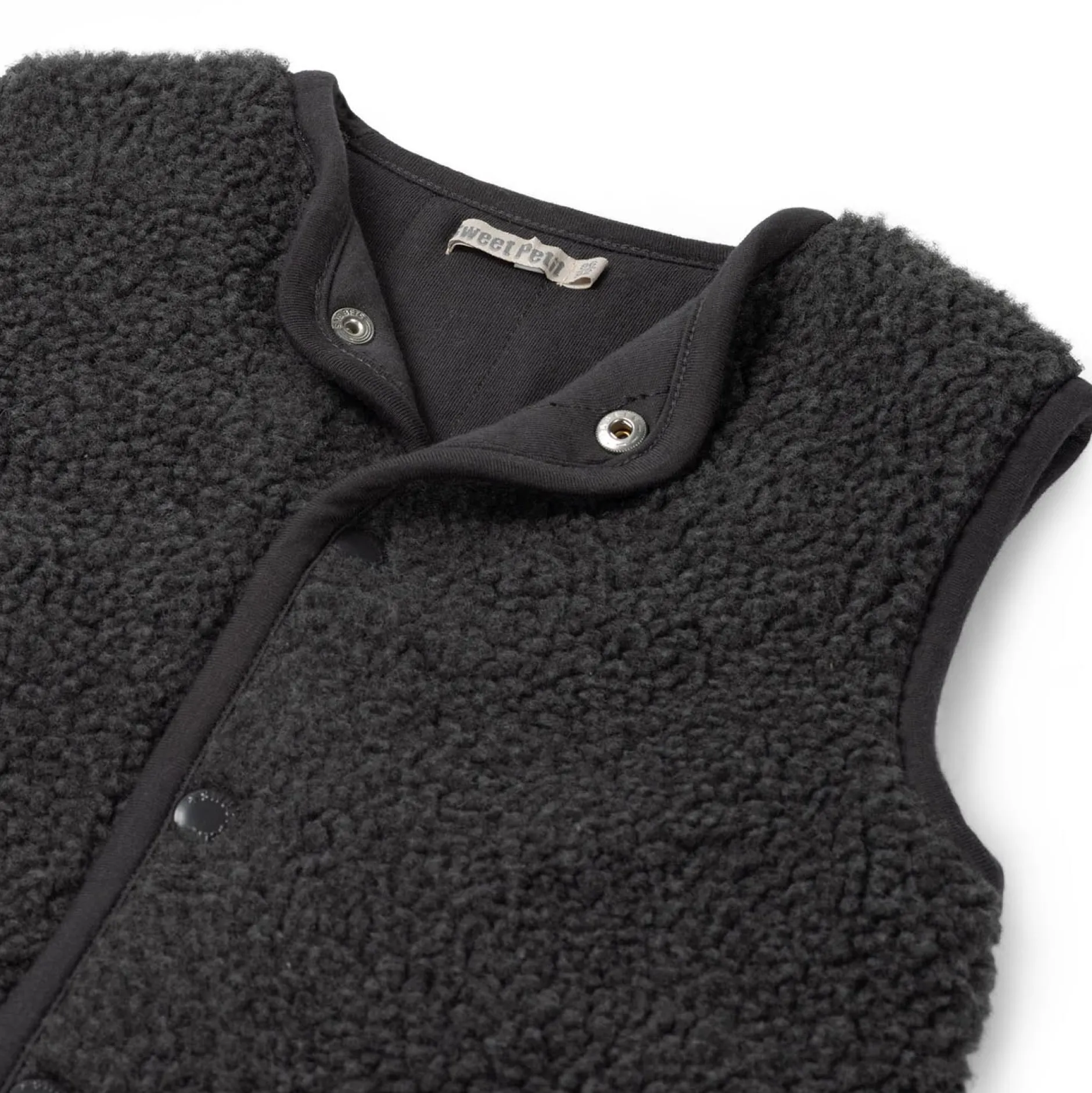 Truien & Vesten|Vesten*Sweet Petit baby gilet Bart mouwloos effen grijs Anthra Grey Melange