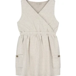 Jurken & Rokken|Jurken & Rokken*Sweet Petit baby jurk Merel mouwloos ruit beige Dark Brown Melange