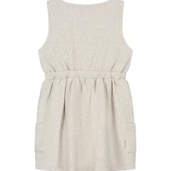 Jurken & Rokken|Jurken & Rokken*Sweet Petit baby jurk Merel mouwloos ruit beige Dark Brown Melange