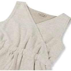 Jurken & Rokken|Jurken & Rokken*Sweet Petit baby jurk Merel mouwloos ruit beige Dark Brown Melange