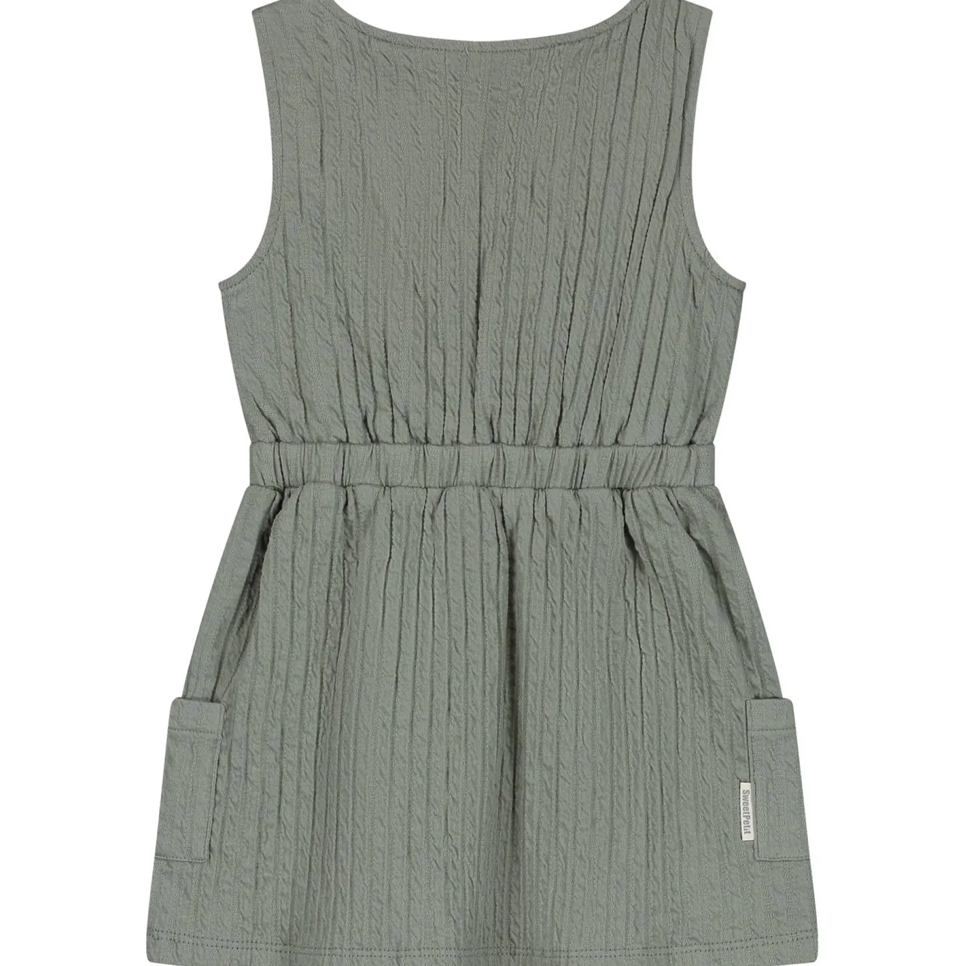 Jurken & Rokken|Jurken & Rokken*Sweet Petit baby jurk Merel mouwloos effen groen Sage Green