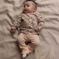 Shirts & Blouses|Shirts & Blouses*Sweet Petit baby shirt Lin lange mouwen bloemen beige Soft Ecru Melange