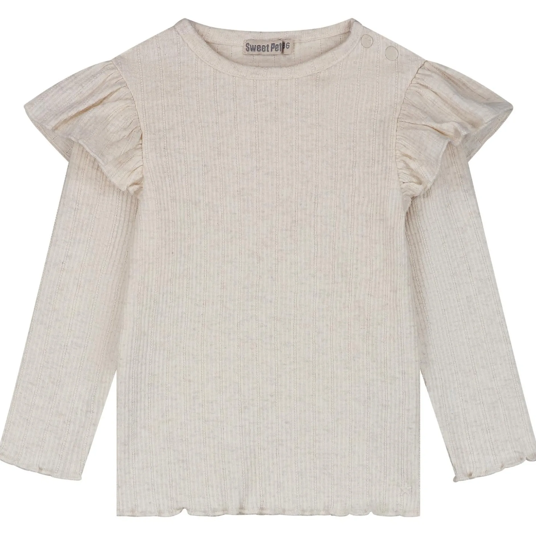 Shirts & Blouses|Shirts & Blouses*Sweet Petit baby shirt Meave lange mouwen effen beige Soft Ecru Melange