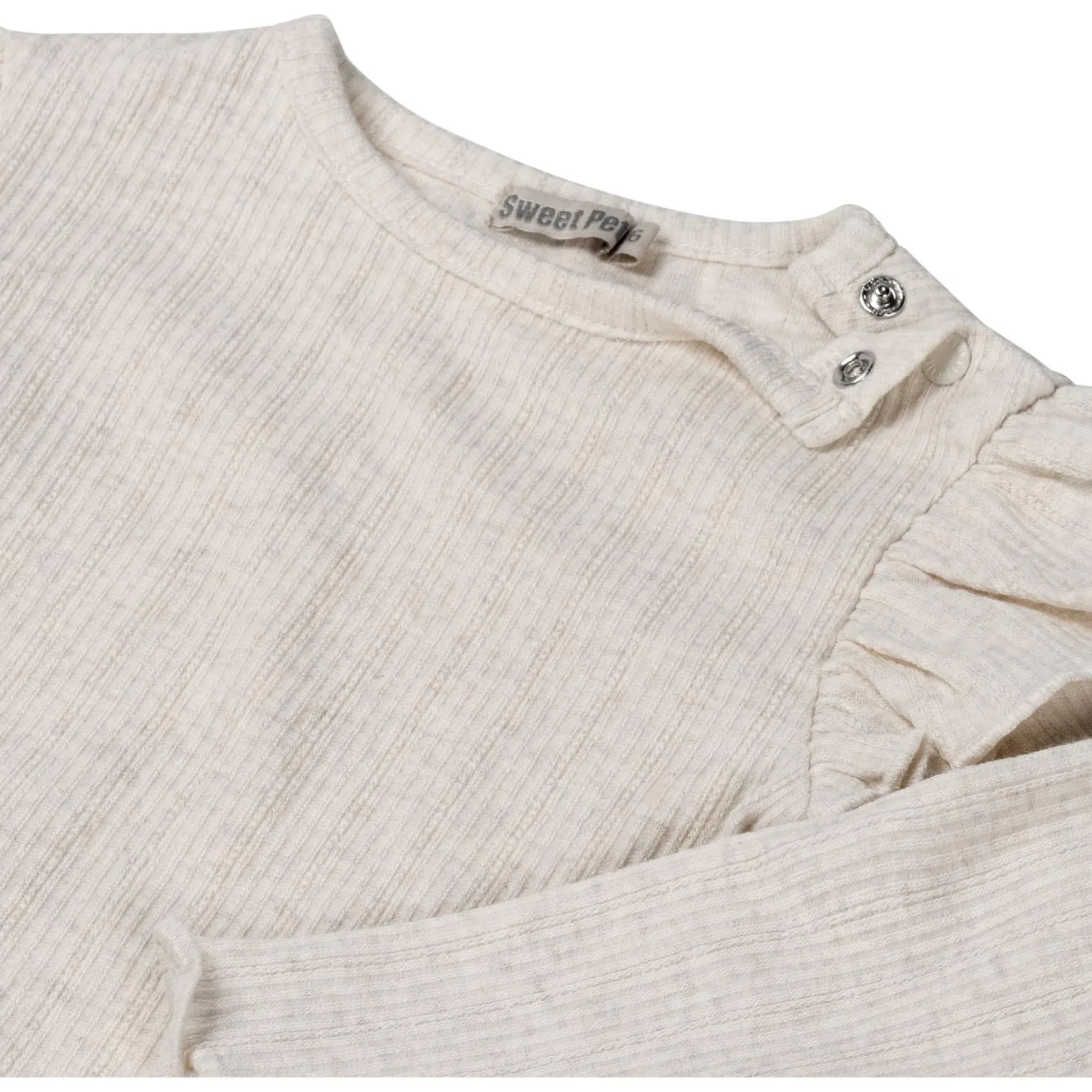 Shirts & Blouses|Shirts & Blouses*Sweet Petit baby shirt Meave lange mouwen effen beige Soft Ecru Melange
