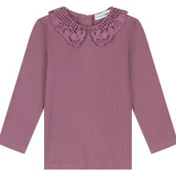 Shirts & Blouses|Shirts & Blouses*Sweet Petit baby shirt Zoe lange mouwen effen paars Dark Mauve Purple