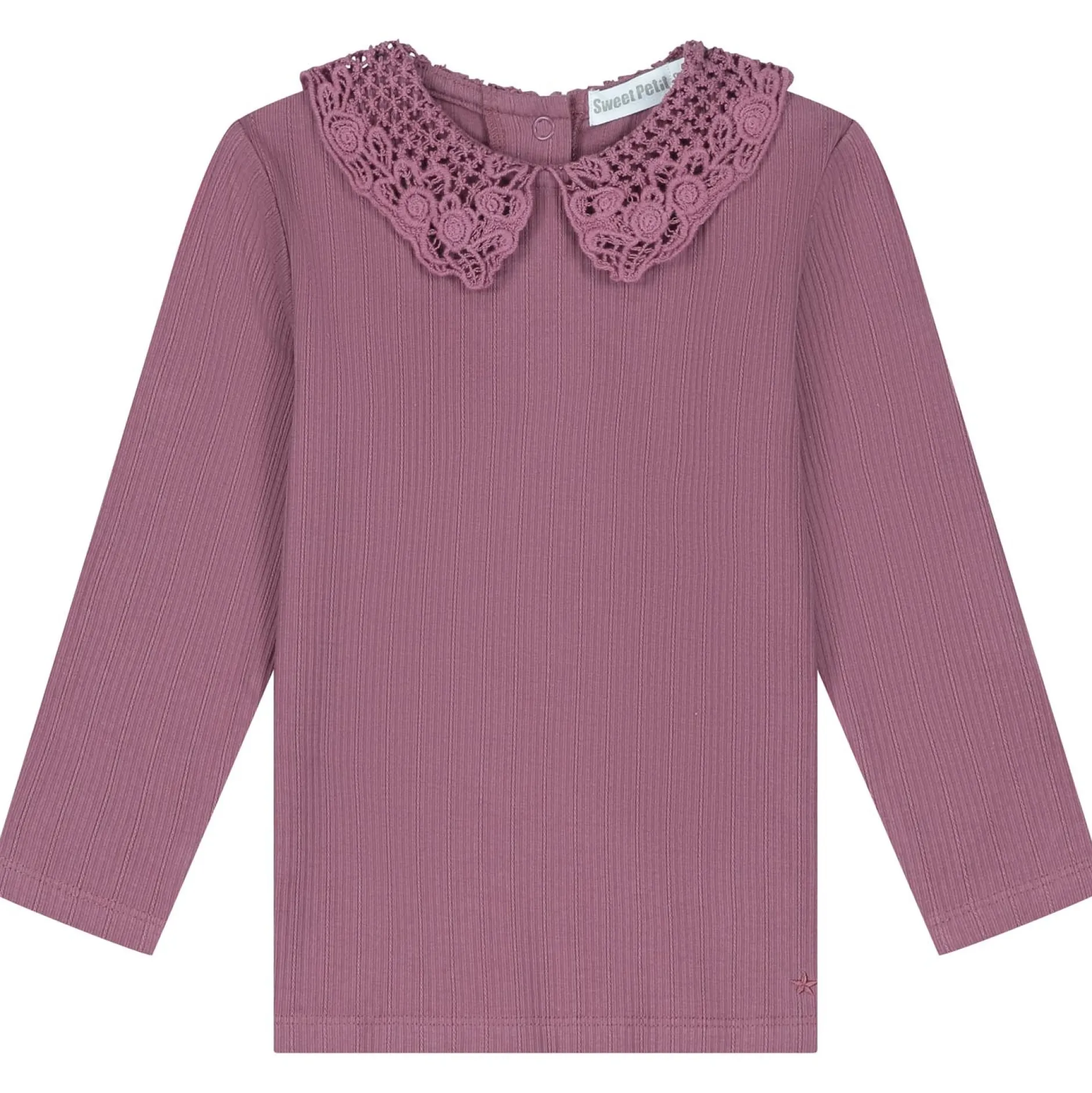 Shirts & Blouses|Shirts & Blouses*Sweet Petit baby shirt Zoe lange mouwen effen paars Dark Mauve Purple