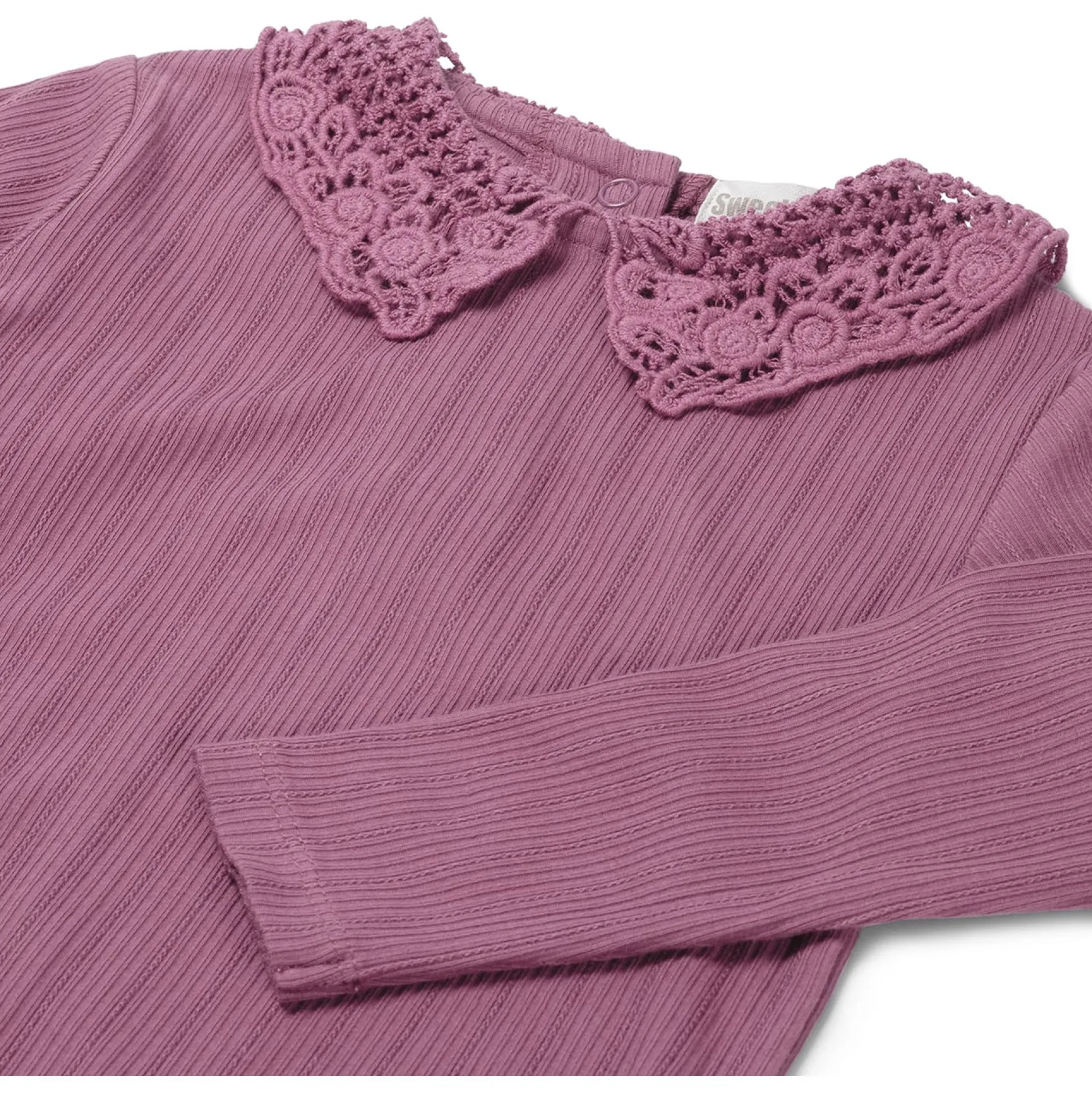 Shirts & Blouses|Shirts & Blouses*Sweet Petit baby shirt Zoe lange mouwen effen paars Dark Mauve Purple