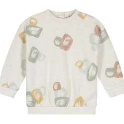 Truien & Vesten|Truien & Sweaters*Sweet Petit baby sweater lange mouwen all over print beige Soft Ecru Melange