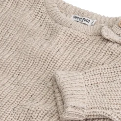 Truien & Vesten|Truien & Vesten*Sweet Petit baby trui Charlie lange mouwen melee beige Soft Ecru Melange
