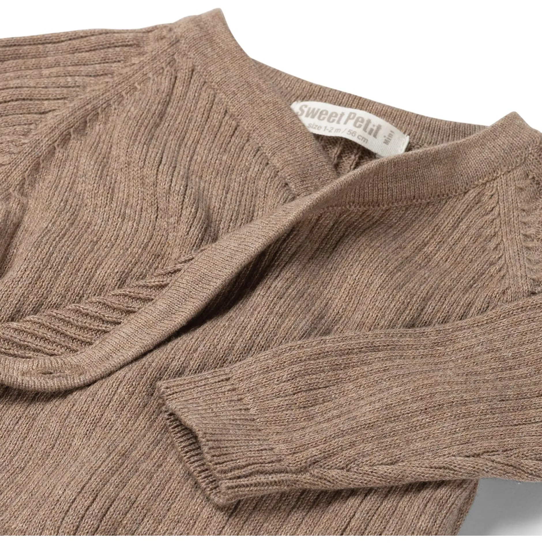 Boxpakjes|Boxpakjes & Jumpsuits*Sweet Petit Mini boxpakje lange mouwen effen bruin Mid Brown Melange