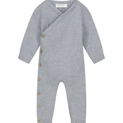 Boxpakjes|Boxpakjes & Jumpsuits*Sweet Petit Mini boxpakje lange mouwen effen blauw Soft Blue Grey