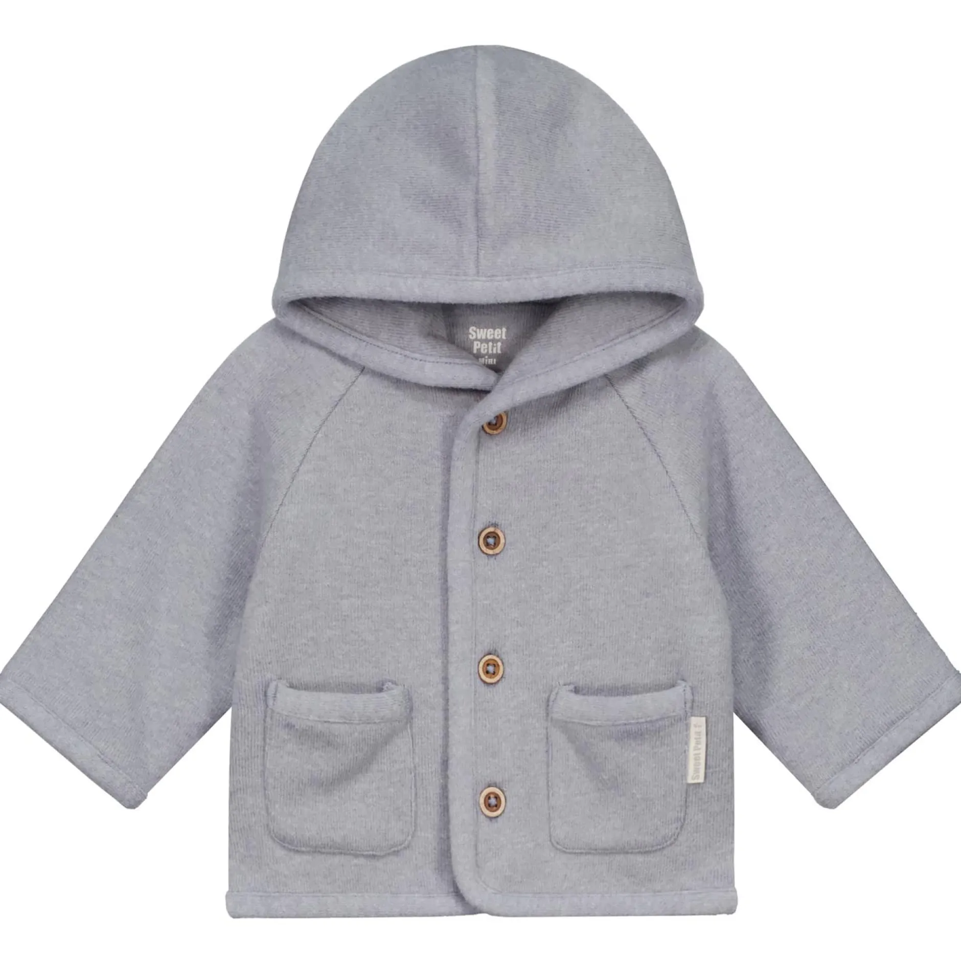 Jassen|Jassen*Sweet Petit Mini jas lange mouwen effen grijs Soft Blue Grey