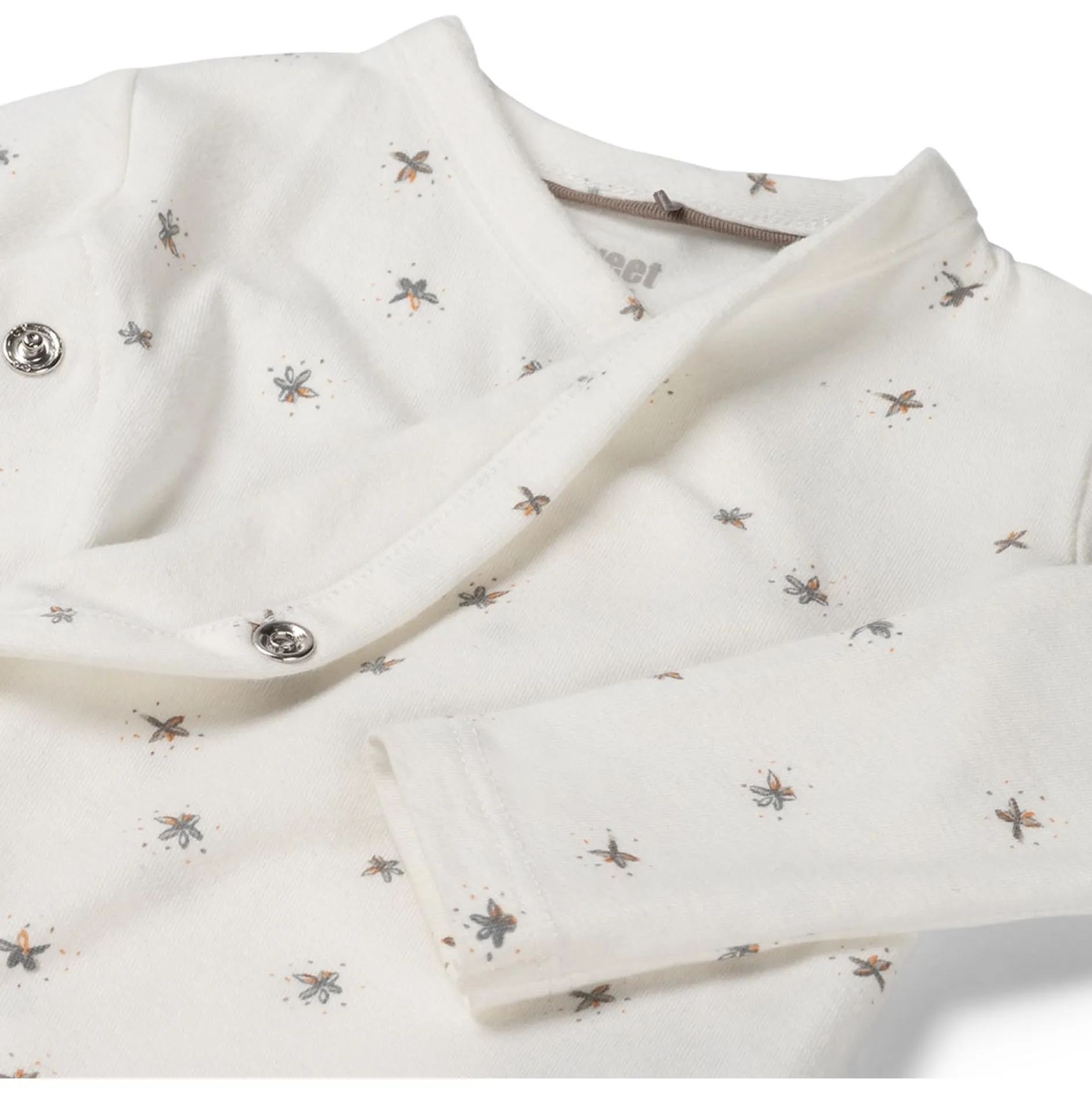 Rompers|Rompers*Sweet Petit Mini romper lange mouwen all over print wit Ivory White
