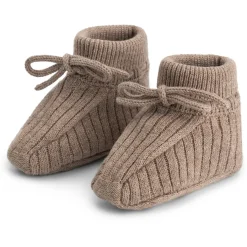 Sokjes & Slofjes*Sweet Petit Mini slofjes bruin Mid Brown Melange
