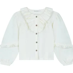 Shirts & Blouses|Shirts & Blouses*Sweet Petit peuter blouse Sas lange mouwen effen wit Dark Off-White