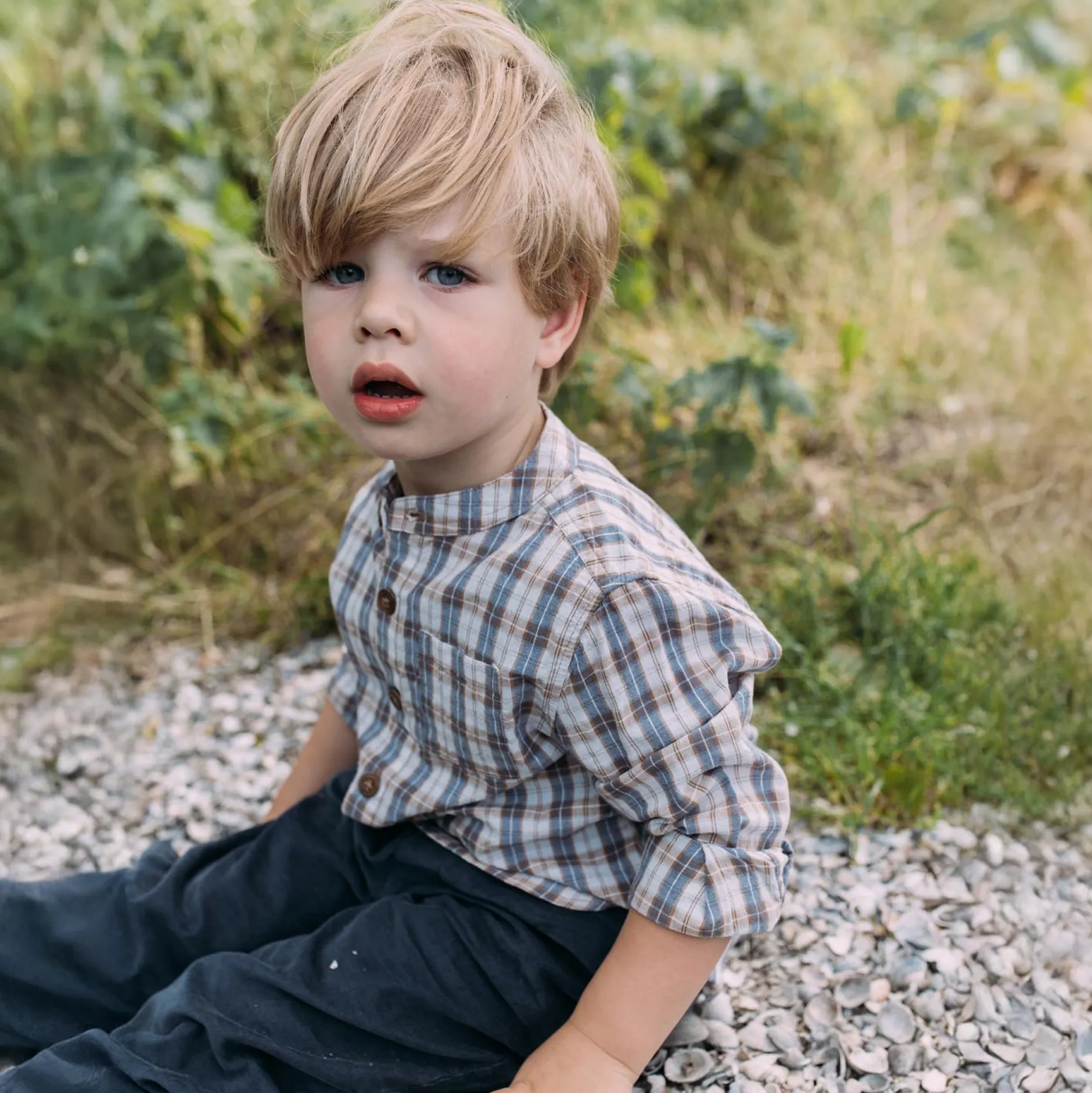 Shirts & Blouses|Shirts & Blouses*Sweet Petit peuter blouse Jur lange mouwen ruit Multi