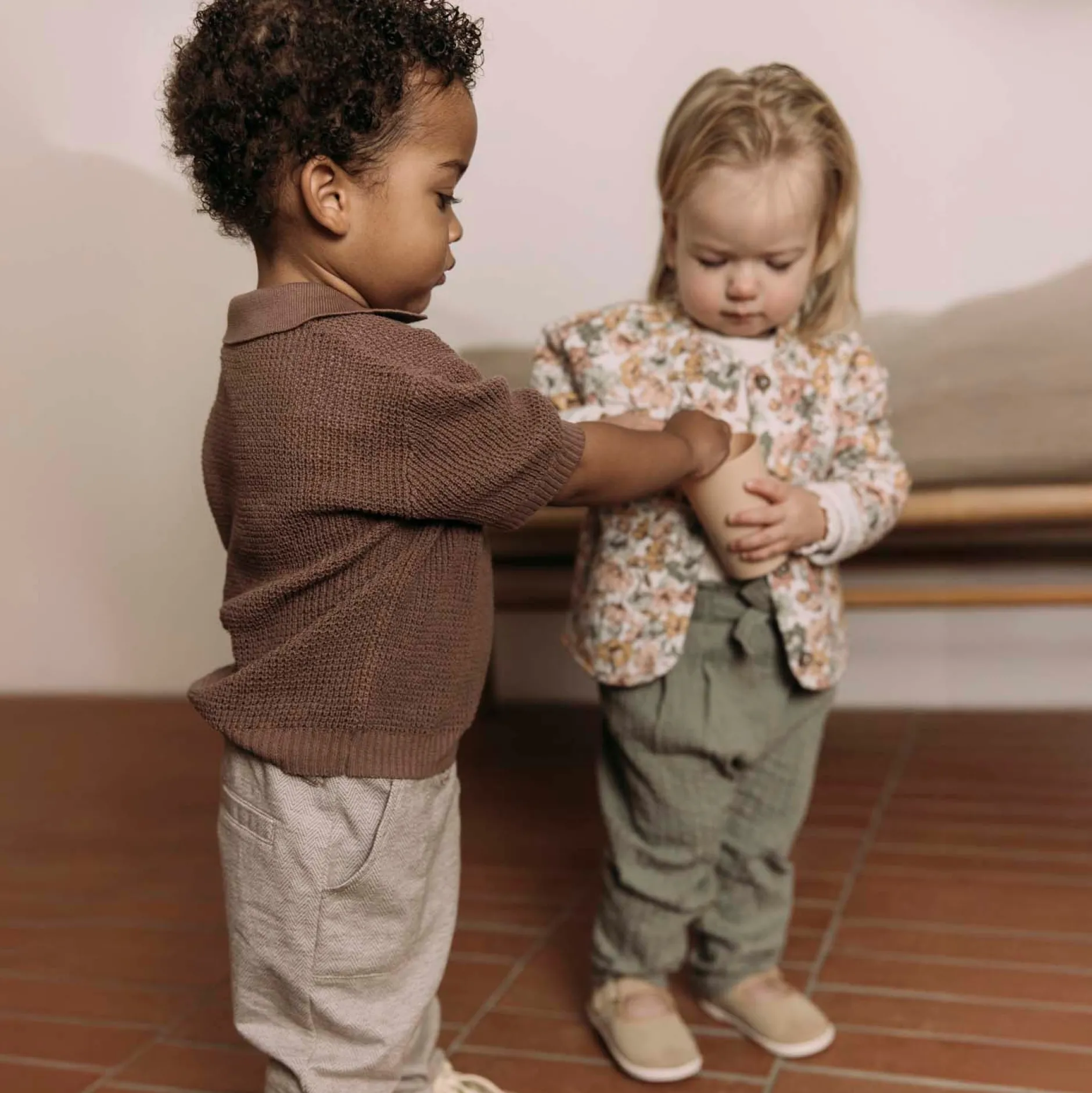 Broeken & Tuinbroeken|Broeken & Leggings*Sweet Petit peuter broek effen bruin Red Brown