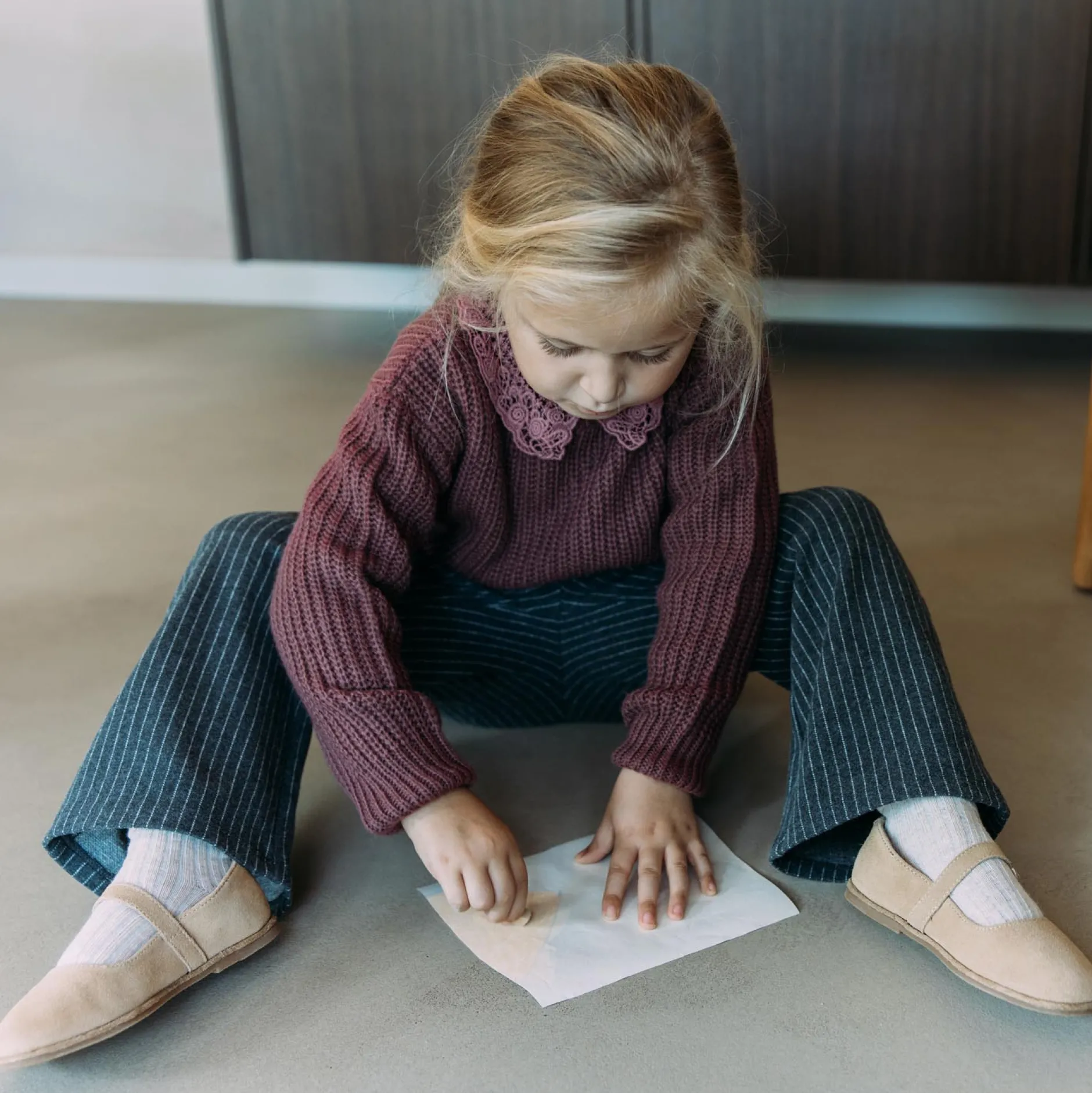 Broeken & Leggings|Broeken & Leggings*Sweet Petit peuter broek Vieve strepen grijs Anthra Grey Melange