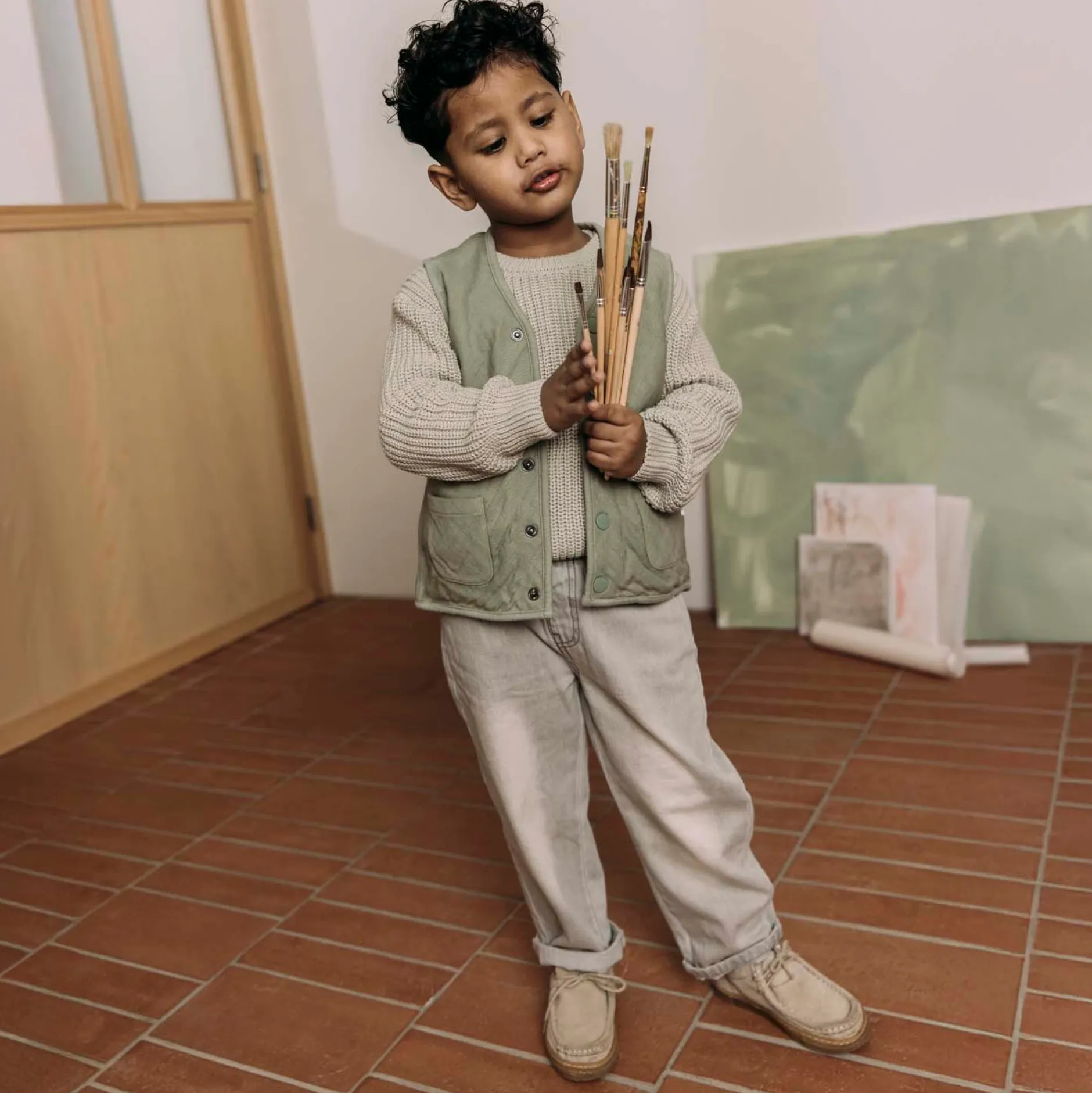 Jeans|Broeken & Tuinbroeken*Sweet Petit peuter broek effen grijs Light Grey Denim