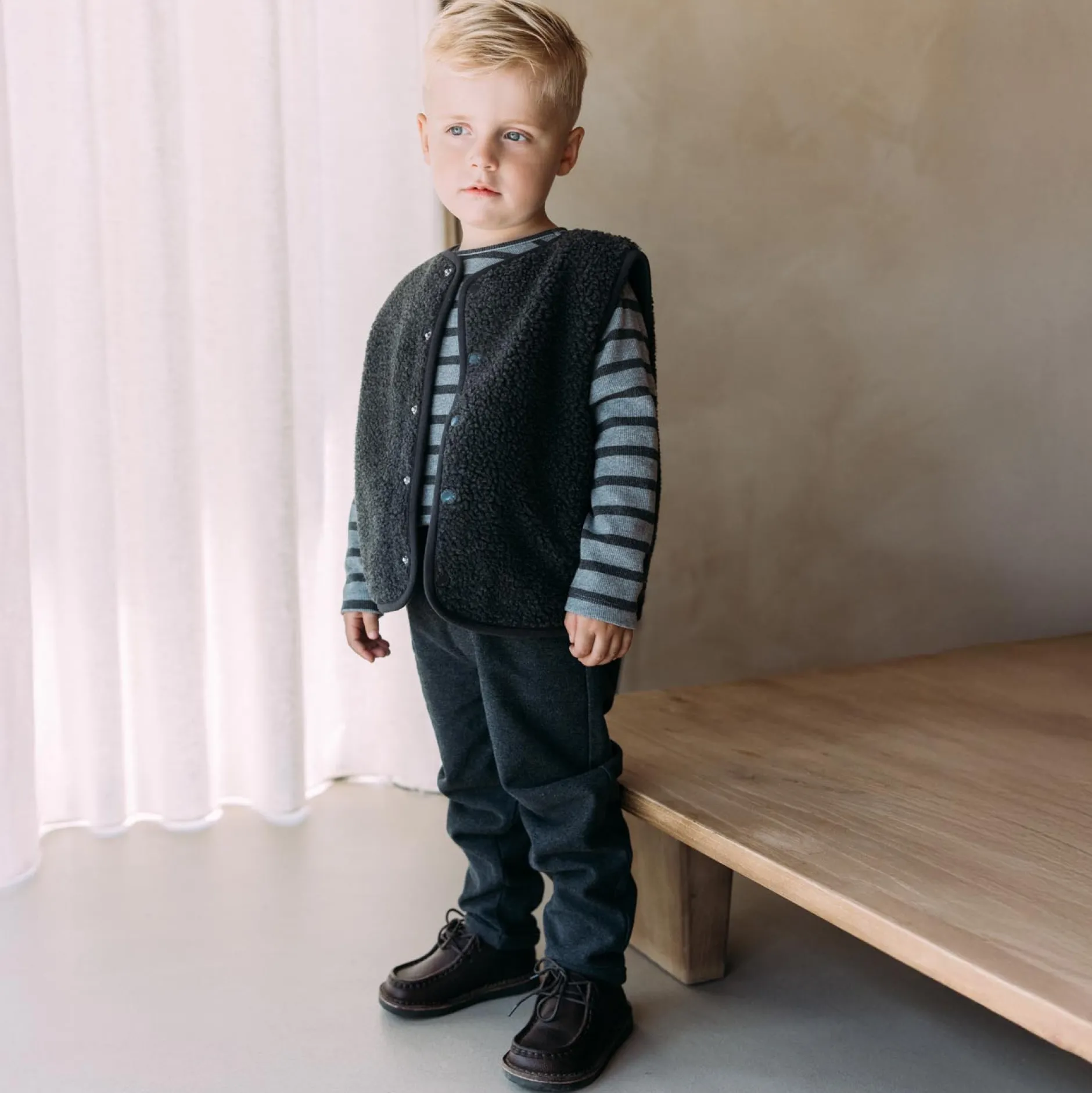 Broeken & Tuinbroeken|Broeken & Leggings*Sweet Petit peuter broek Merlijn effen grijs Anthra Grey Melange