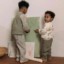 Truien & Vesten|Vesten*Sweet Petit peuter gilet mouwloos effen groen Sage Green