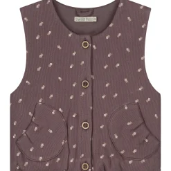 Truien & Vesten|Vesten*Sweet Petit peuter gilet Jitte mouwloos all over print bruin Dark Mud Brown