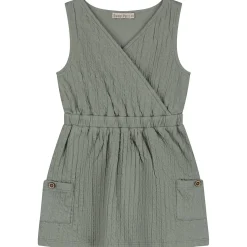 Jurken & Rokken|Jurken & Rokken*Sweet Petit peuter jurk Merel mouwloos effen groen Sage Green