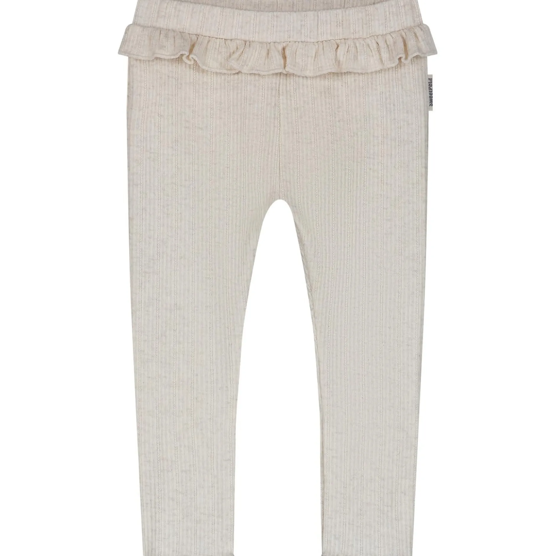 Broeken & Leggings|Broeken & Leggings*Sweet Petit peuter legging Pien effen beige Soft Ecru Melange