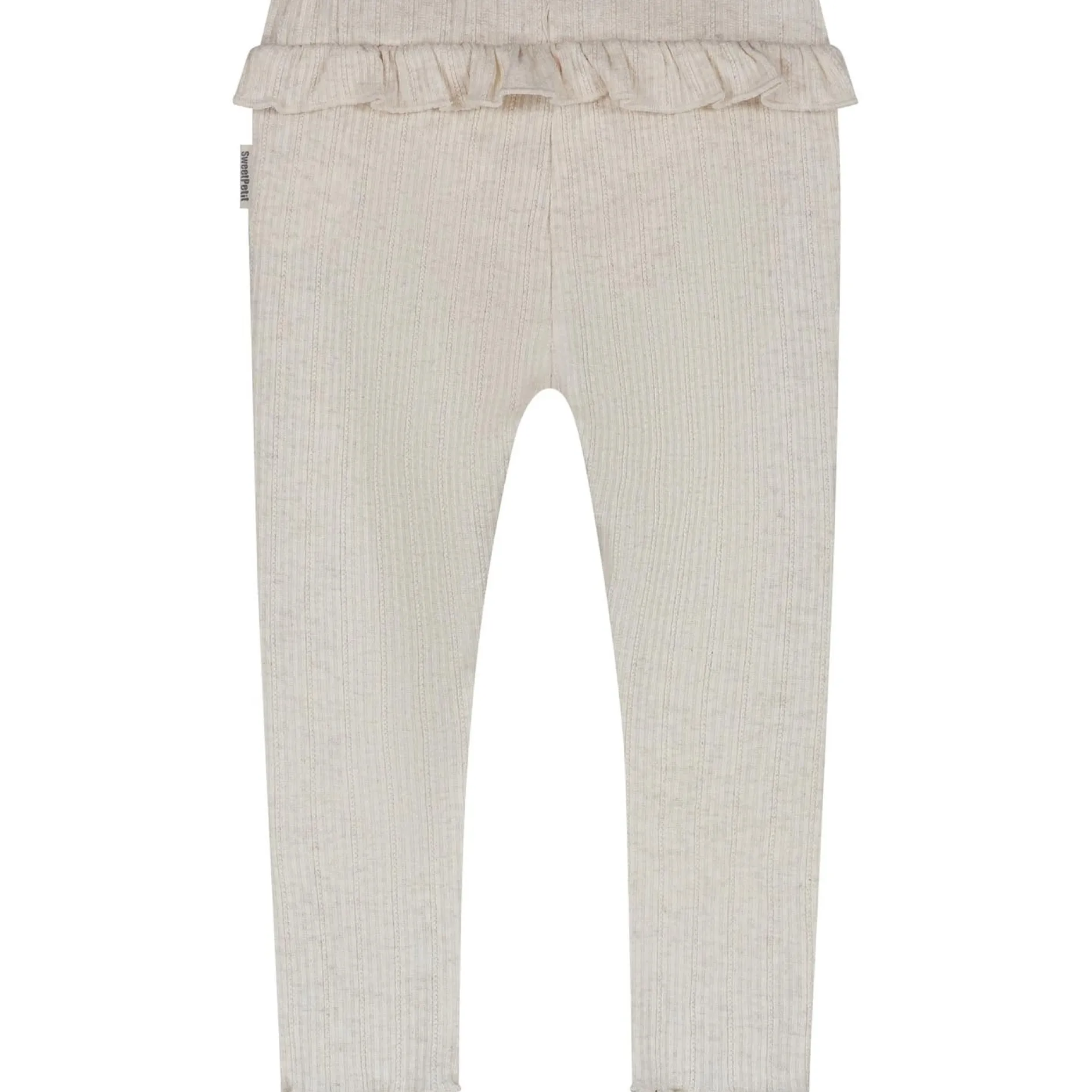 Broeken & Leggings|Broeken & Leggings*Sweet Petit peuter legging Pien effen beige Soft Ecru Melange