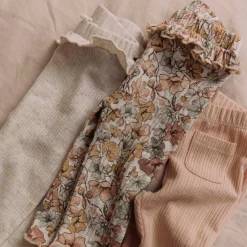 Broeken & Leggings|Broeken & Leggings*Sweet Petit peuter legging Pien effen beige Soft Ecru Melange