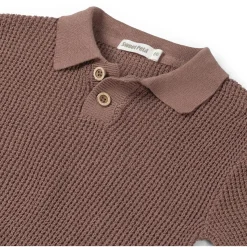 Truien & Vesten|Truien & Sweaters*Sweet Petit peuter polo korte mouwen effen bruin Red Brown