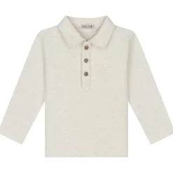 Shirts & Blouses|Shirts & Blouses*Sweet Petit peuter polo Nathan lange mouwen effen beige Soft Ecru Melange
