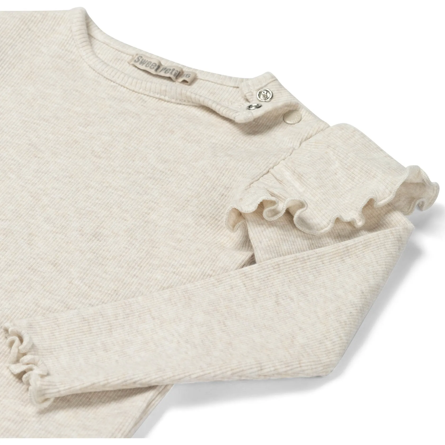 Shirts & Blouses|Shirts & Blouses*Sweet Petit peuter shirt Meave lange mouwen effen wit Soft Ecru Melange