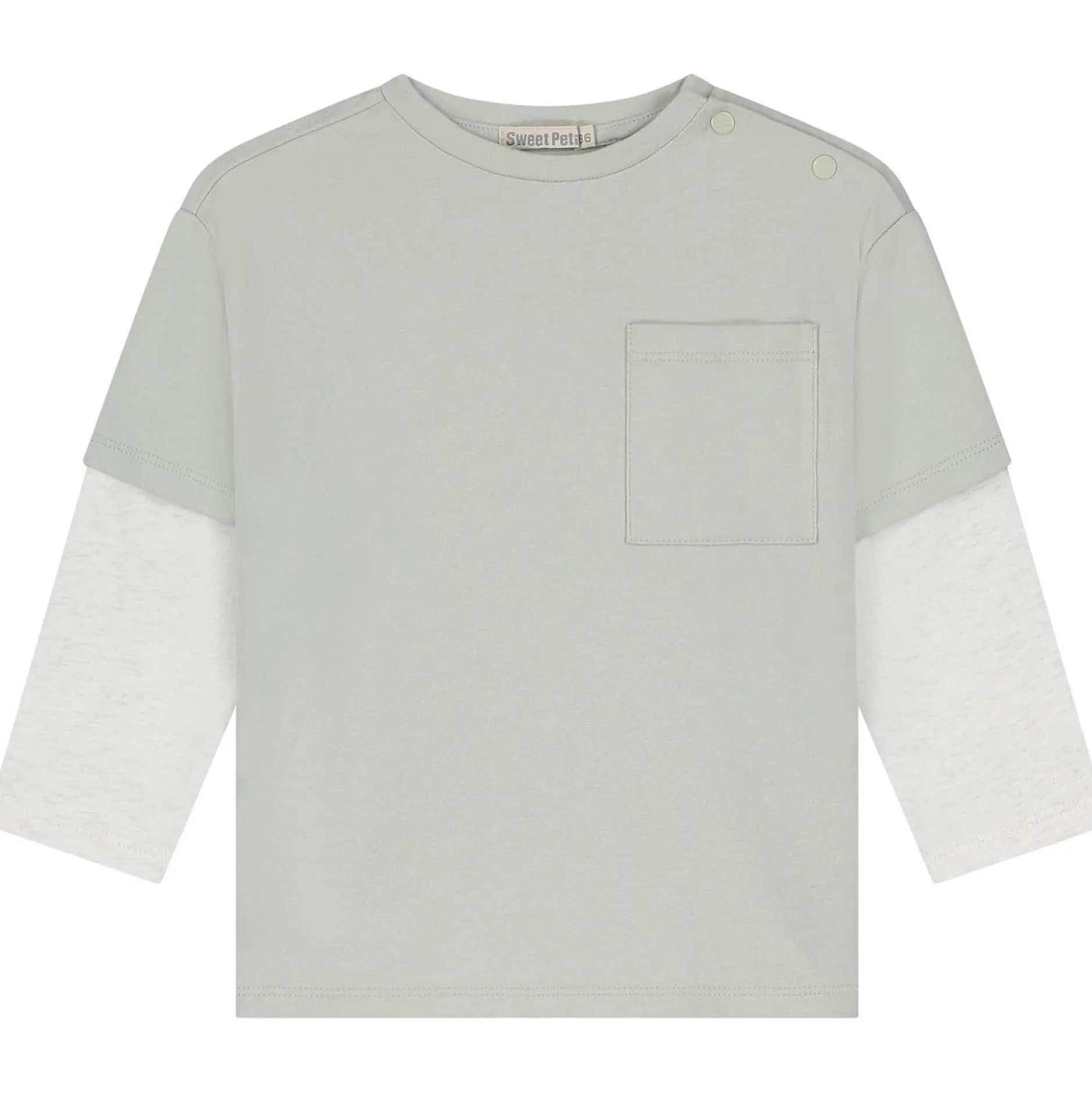 Shirts & Blouses|Shirts & Blouses*Sweet Petit peuter shirt lange mouwen meerkleurig groen Soft Green