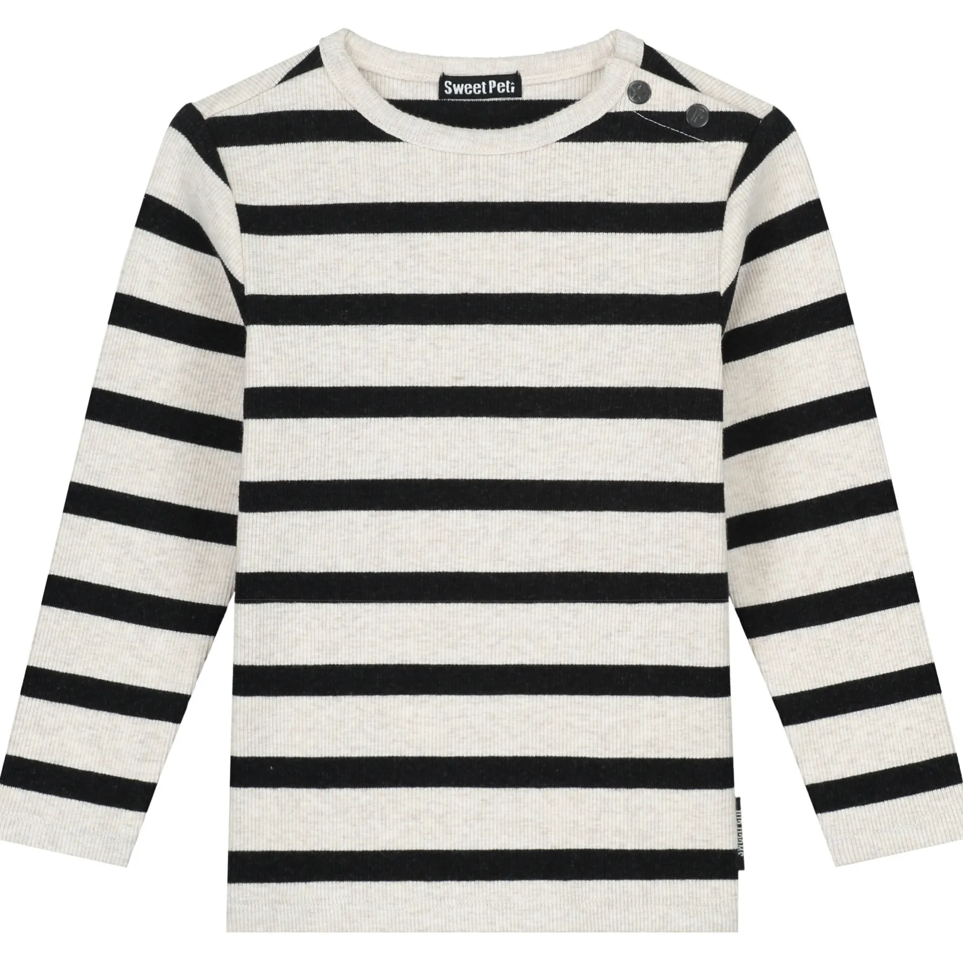 Shirts & Blouses|Shirts & Blouses*Prénatal Sweet Petit peuter shirt Sepp lange mouwen strepen beige Soft Ecru Melange