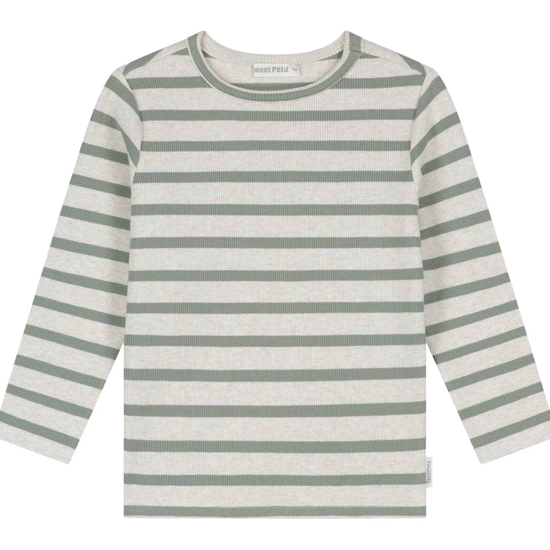 Shirts & Blouses|Shirts & Blouses*Sweet Petit peuter shirt lange mouwen strepen groen Sage Green