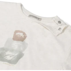 Shirts & Blouses|Shirts & Blouses*Sweet Petit peuter shirt korte mouwen printopdruk beige Soft Ecru Melange