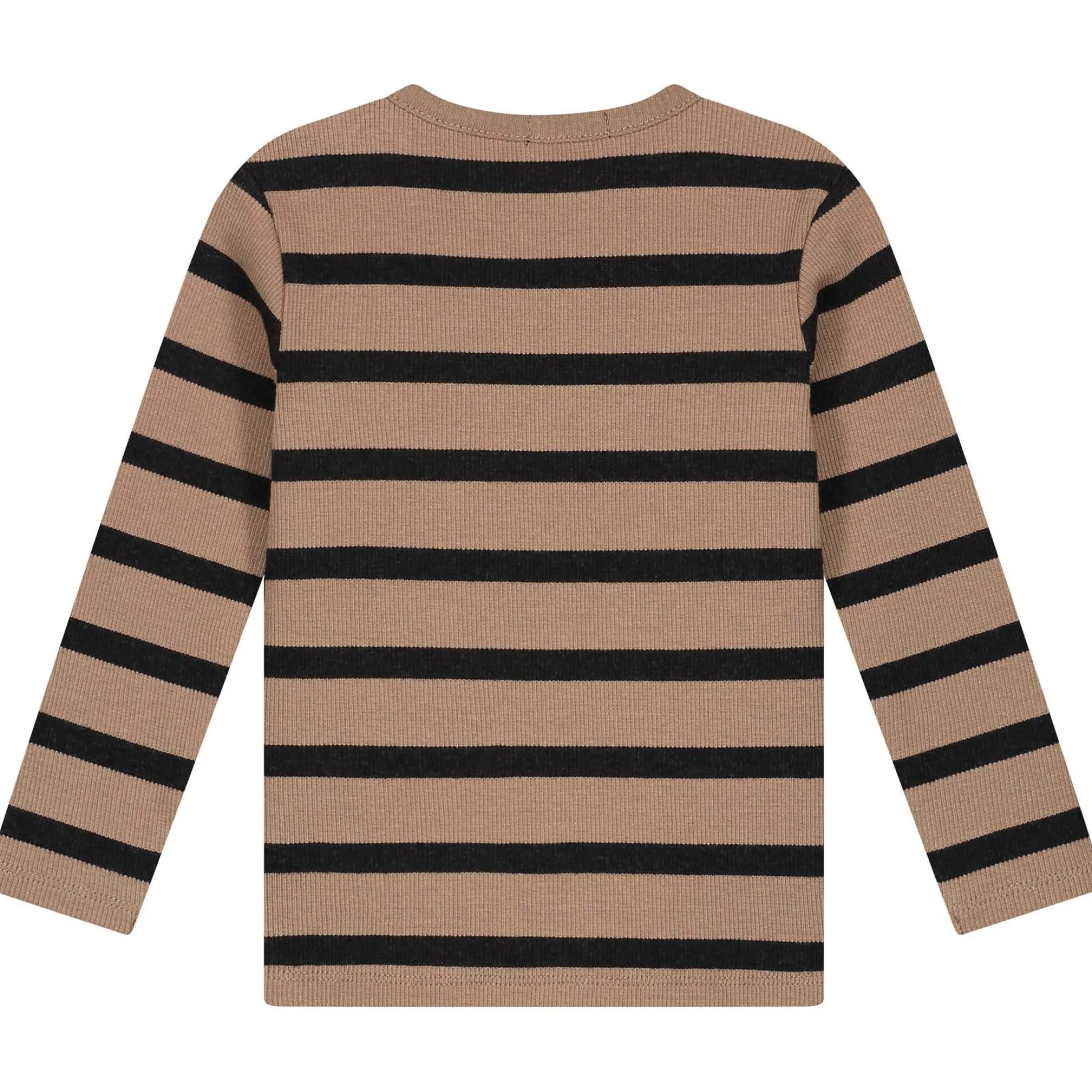 Shirts & Blouses|Shirts & Blouses*Sweet Petit peuter shirt Sepp lange mouwen strepen taupe Taupebrown