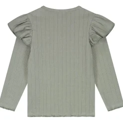 Shirts & Blouses|Shirts & Blouses*Sweet Petit peuter shirt Meave lange mouwen effen groen Sage Green