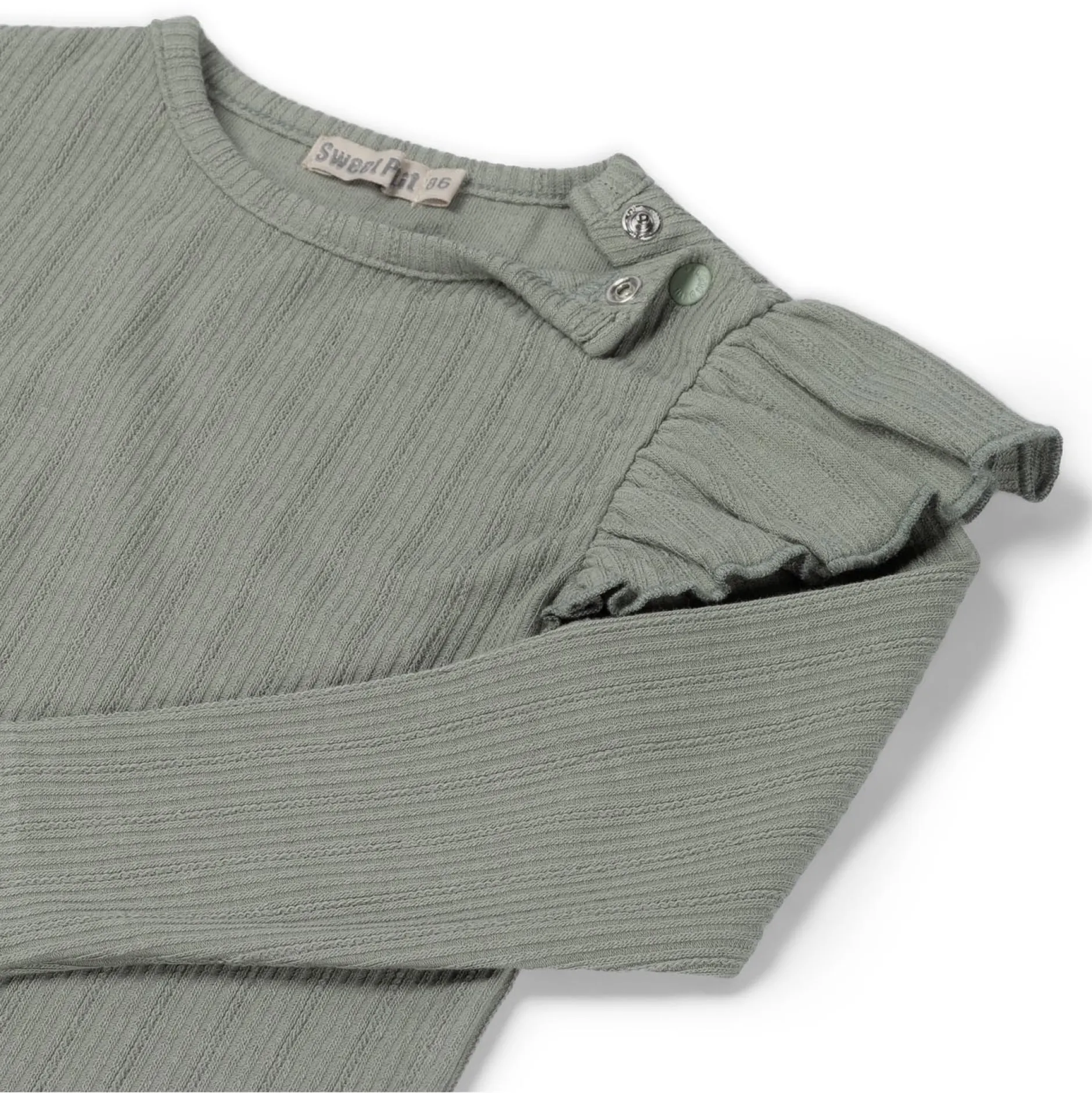 Shirts & Blouses|Shirts & Blouses*Sweet Petit peuter shirt Meave lange mouwen effen groen Sage Green