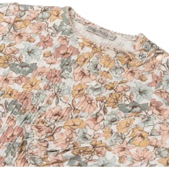Shirts & Blouses|Shirts & Blouses*Sweet Petit peuter shirt Lin lange mouwen bloemen beige Soft Ecru Melange