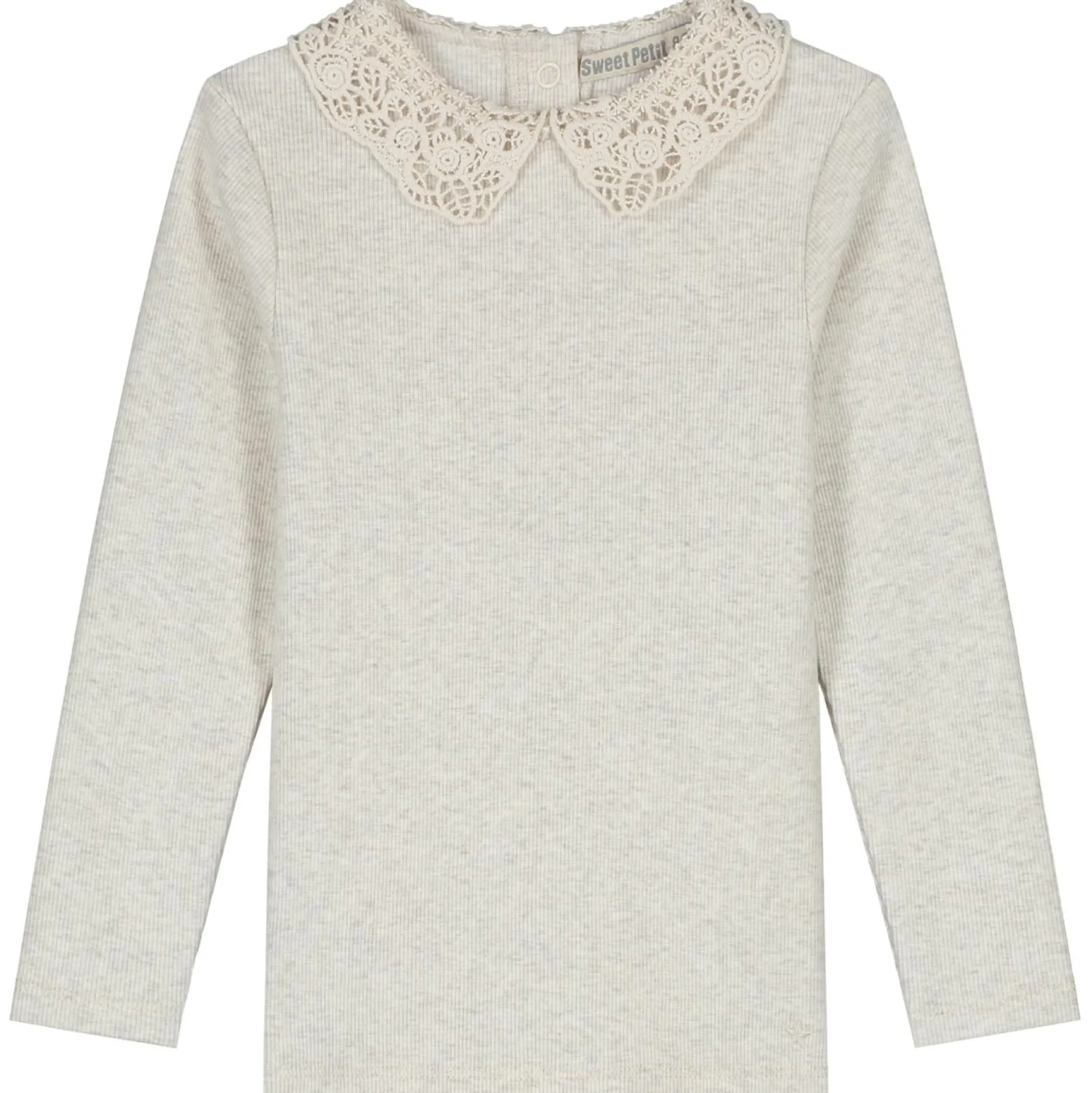 Shirts & Blouses|Shirts & Blouses*Sweet Petit peuter shirt Zoe lange mouwen effen beige Soft Ecru Melange