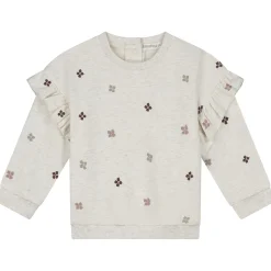 Truien & Vesten|Truien & Sweaters*Sweet Petit peuter sweater Kiki lange mouwen bloemen beige Soft Ecru Melange