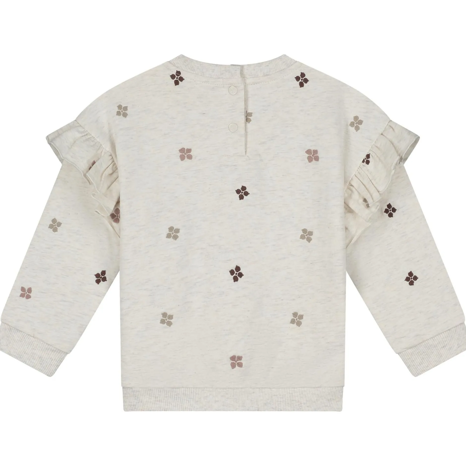 Truien & Vesten|Truien & Sweaters*Sweet Petit peuter sweater Kiki lange mouwen bloemen beige Soft Ecru Melange